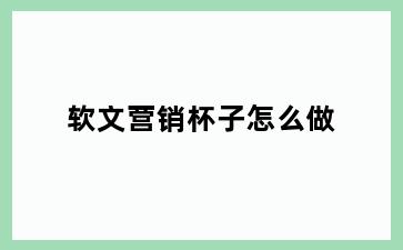 软文营销杯子怎么做