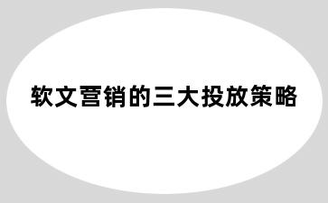 软文营销的三大投放策略