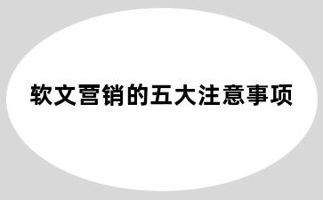 软文营销的五大注意事项