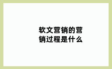 软文营销的营销过程是什么