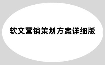 软文营销策划方案详细版
