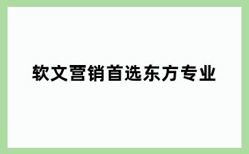 软文营销首选东方专业