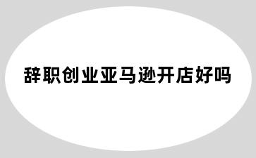 辞职创业亚马逊开店好吗