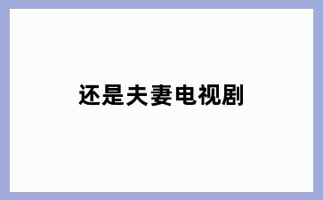 还是夫妻电视剧