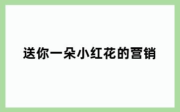 送你一朵小红花的营销