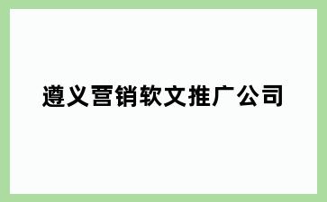 遵义营销软文推广公司