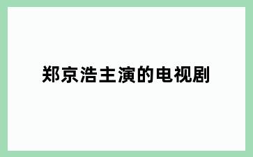 郑京浩主演的电视剧