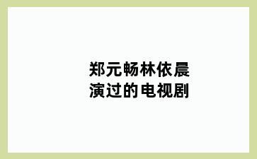 郑元畅林依晨演过的电视剧