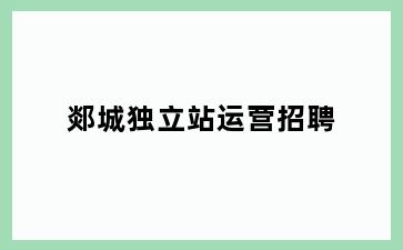 郯城独立站运营招聘