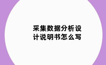 采集数据分析设计说明书怎么写