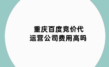 重庆百度竞价代运营公司费用高吗