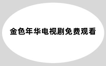 金色年华电视剧免费观看