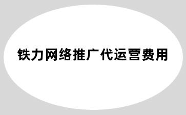 铁力网络推广代运营费用