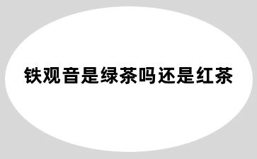 铁观音是绿茶吗还是红茶