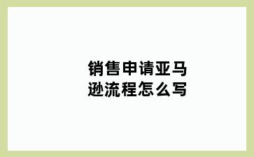 销售申请亚马逊流程怎么写