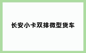 长安小卡双排微型货车