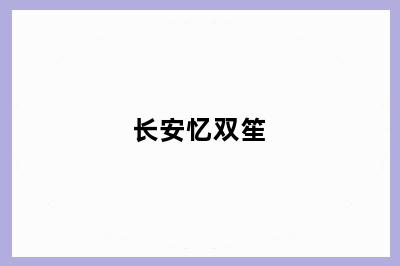 长安忆双笙
