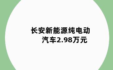 长安新能源纯电动汽车2.98万元