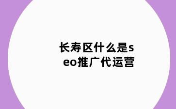 长寿区什么是seo推广代运营