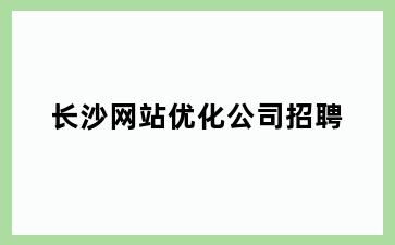 长沙网站优化公司招聘