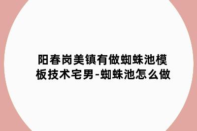 阳春岗美镇有做蜘蛛池模板技术宅男-蜘蛛池怎么做