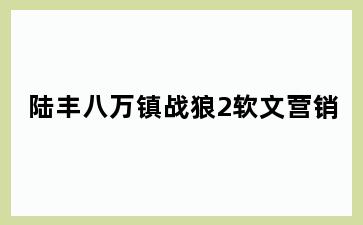 陆丰八万镇战狼2软文营销