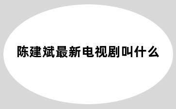 陈建斌最新电视剧叫什么