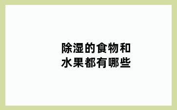 除湿的食物和水果都有哪些