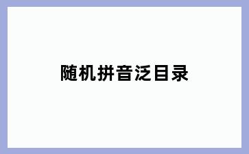 随机拼音泛目录