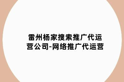 雷州杨家搜索推广代运营公司-网络推广代运营