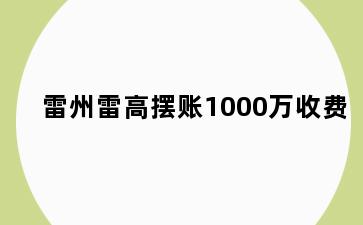 雷州雷高摆账1000万收费