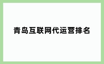 青岛互联网代运营排名