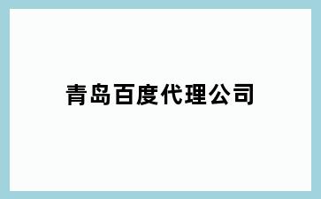 青岛百度代理公司