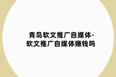 青岛软文推广自媒体-软文推广自媒体赚钱吗