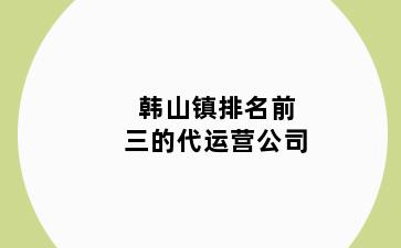 韩山镇排名前三的代运营公司