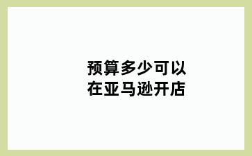 预算多少可以在亚马逊开店