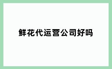 鲜花代运营公司好吗
