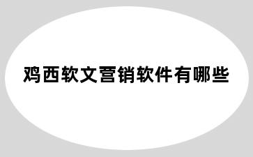 鸡西软文营销软件有哪些