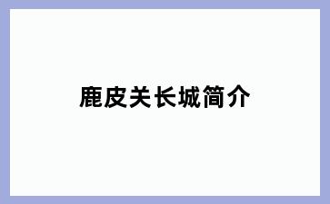 鹿皮关长城简介