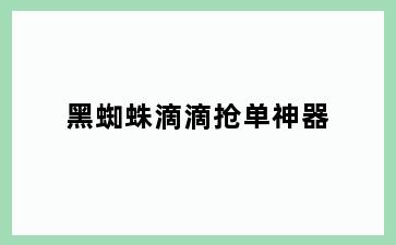 黑蜘蛛滴滴抢单神器