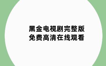 黑金电视剧完整版免费高清在线观看