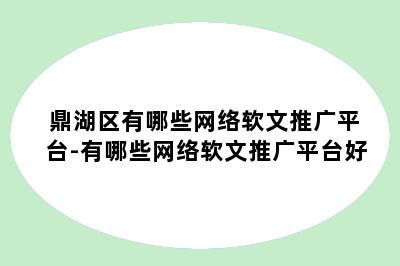 鼎湖区有哪些网络软文推广平台-有哪些网络软文推广平台好